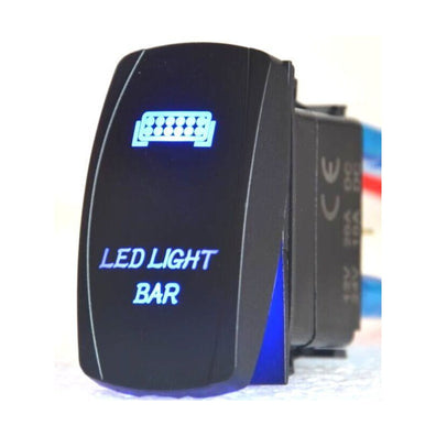 Laser Etched Rocker Switch ARB Carling Style Dual LED ON-OFF for 4X4 4WD Boat Caravan - Blue LED